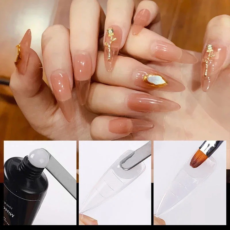 100X Quick Building Mold Tips Nail Dual Forms DIY Nail Art UV Builder Poly Gel