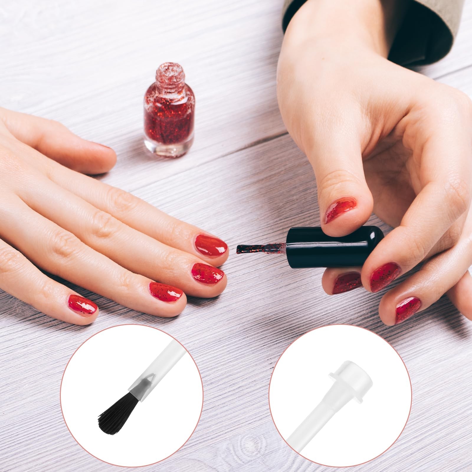 30 PCS Nail Polish Brush Replacement Kit, Disposable Brushes with Reusable Ha…