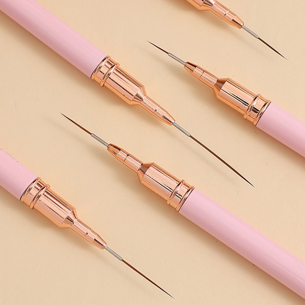 5PCS 7/9/11/15/25mm Nail Liner Brush Set UV Gel Nail Brushes Kits French5555
