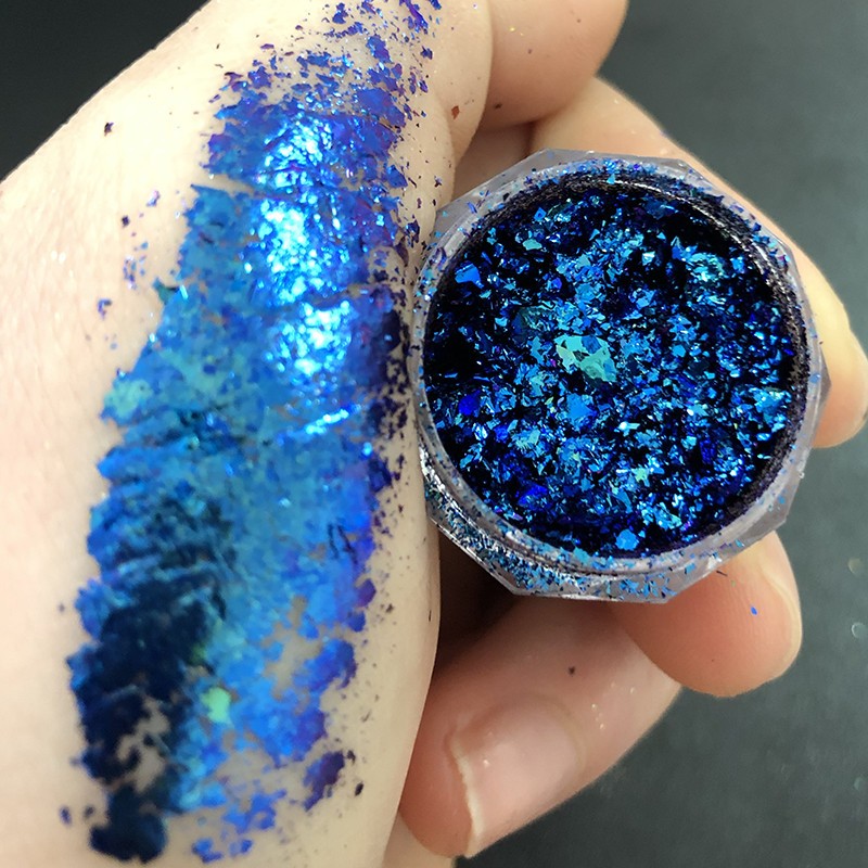 1 Jar AURORA Chrome Nail Art Flakes Multi Chrome Chameleon Peacock Galaxy Chrome