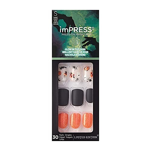 imPRESS Halloween Glow In Dark Press-On Nails HAUNTED Pumpkins Ghosts Witches