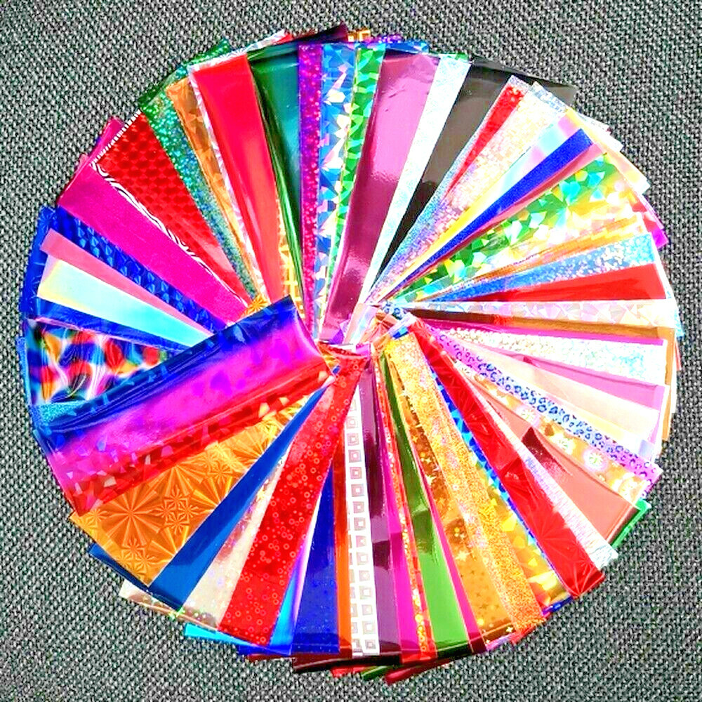 50 x NAIL ART FOILS – 50 MIXED NAIL ART TRANSFER FOILS -UK-
