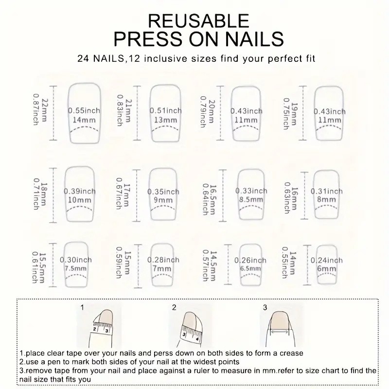 96PCS(4Pack) Rose Floral Press-On Nails Elegant Romantic Wearable Nails Art
