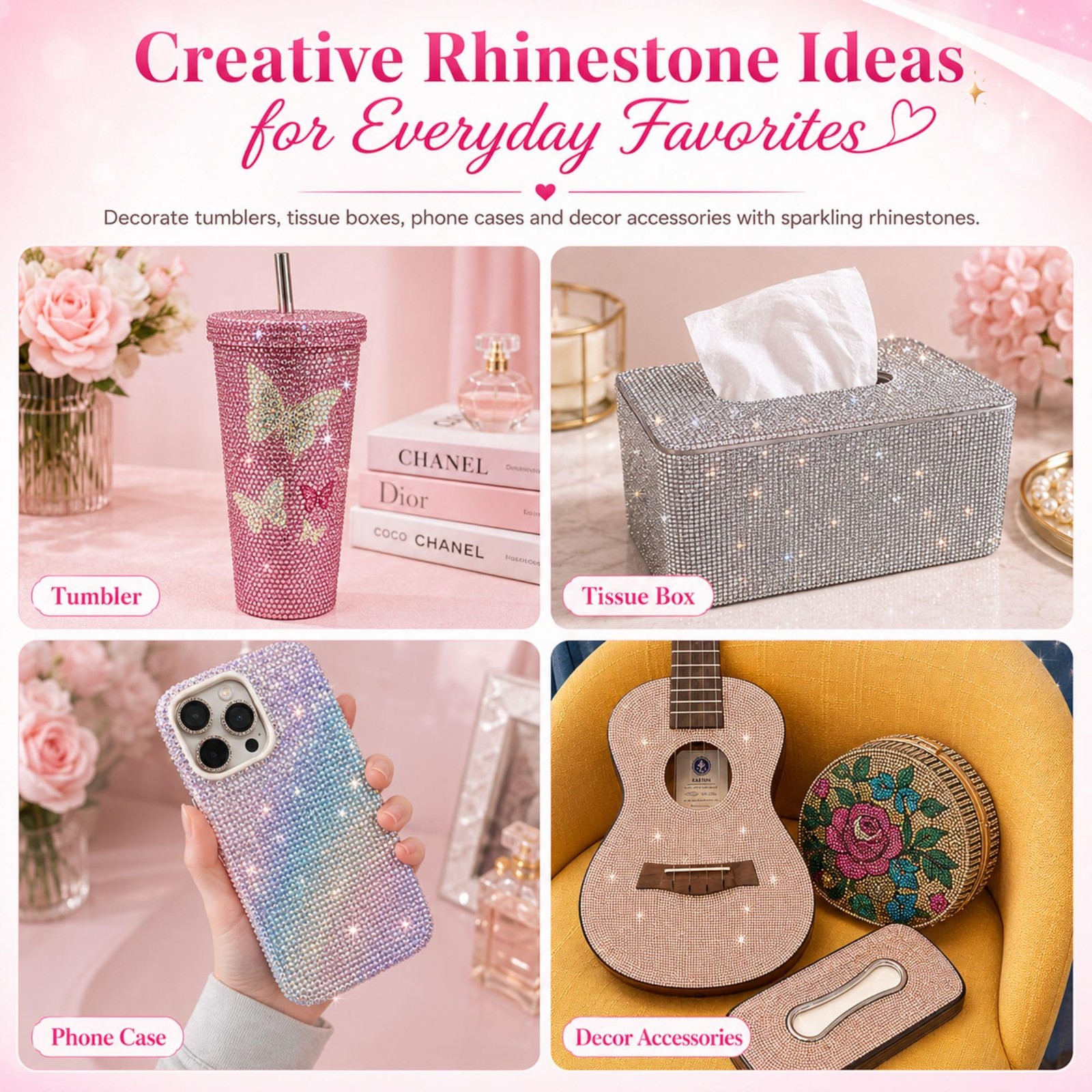 Bedazzling Kit with Rhinestones, 40 Colors 3mm 32000PCS Small Flatback Resin …