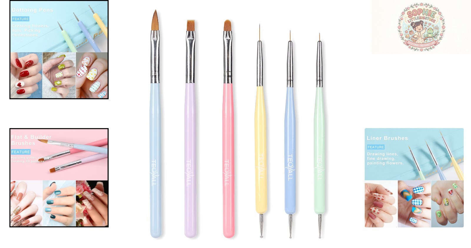 Lightweight Professional Nail Brushes – 6 Essential Art Tools for Perfect Nails