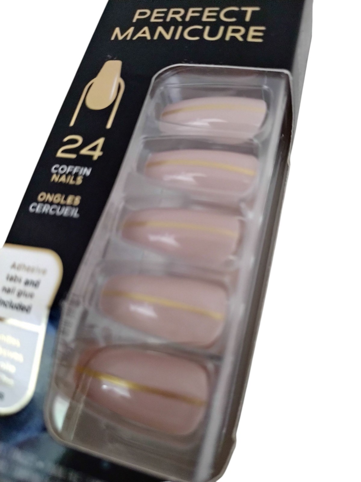 Sally Hansen SALON EFFECTS PERFECT MANICURE 24 COFFIN Nails MEET ME IN THE METAL