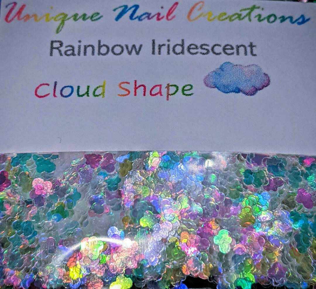 CLOUD Shape Glitter~U Choose Color~Nail Art•Acrylic•Gel•Body Art•Festival•Crafts
