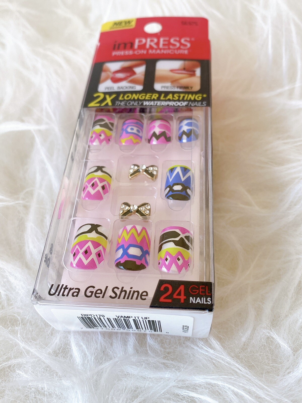 Impress Press On Nails Tribal Print Colorful Charms