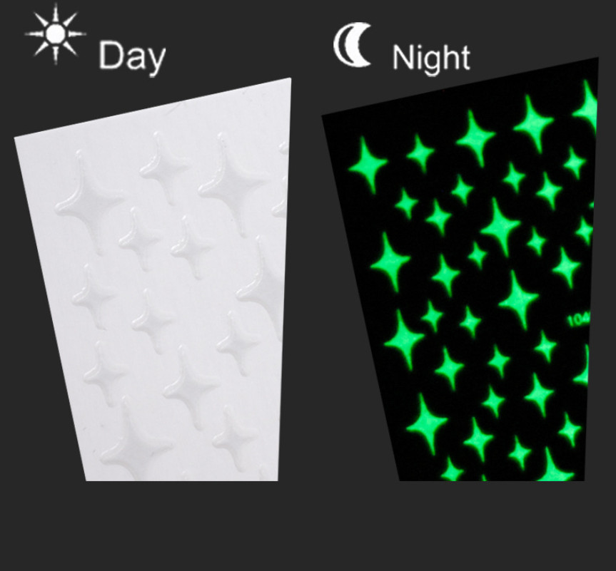 Stars Glow in the Dark Nail Stickers Decals Luminous NH21