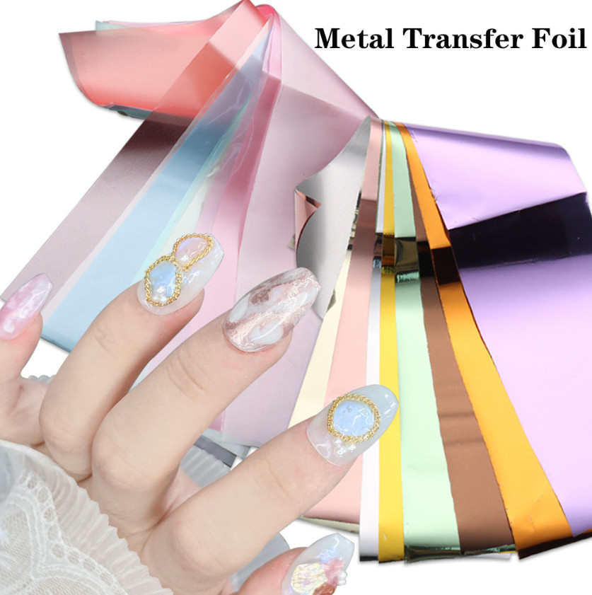 10Pcs Metal Transfer Nail Art Foil 2023 NS47