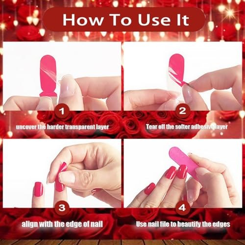 6 Sheets Valentine’s Day Heart Gel Nail Stickers – Valentines Stickers Style 2