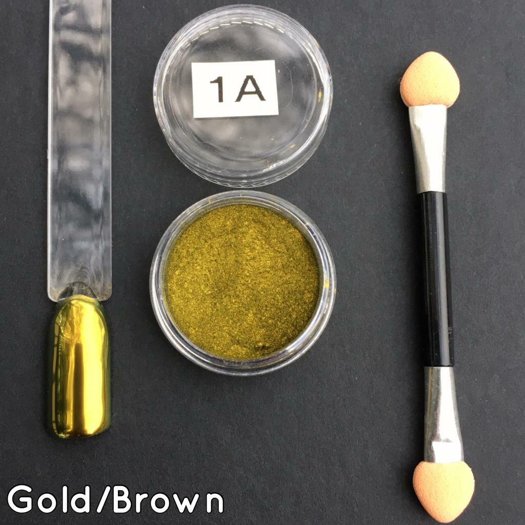Nail Chameleon Chrome Powder Ultra Fine Colour Shifting Mirror Effect Nails Gold