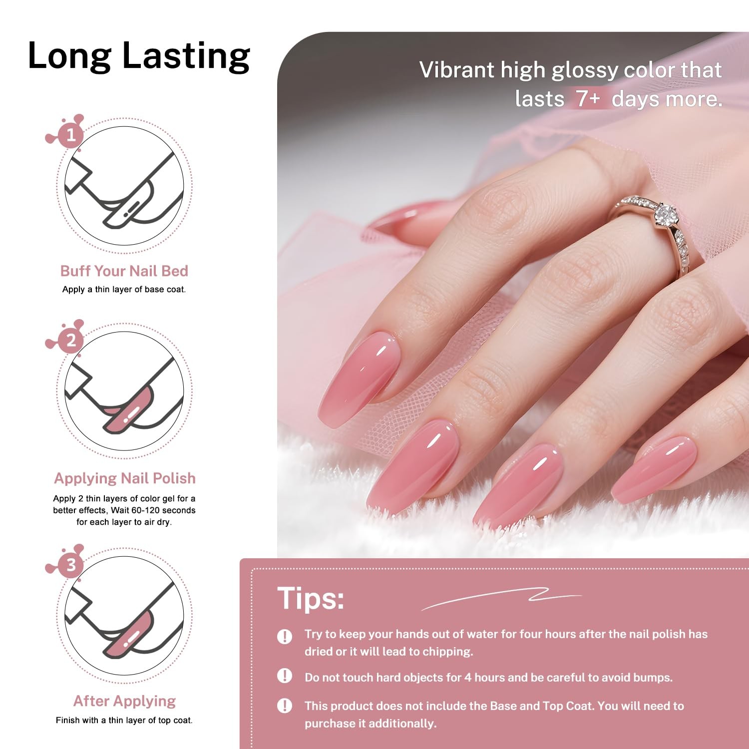 OpenLive 16.5ml Dusty Rose Nail Polish Large Volume Quick Drying Light Pink Nail