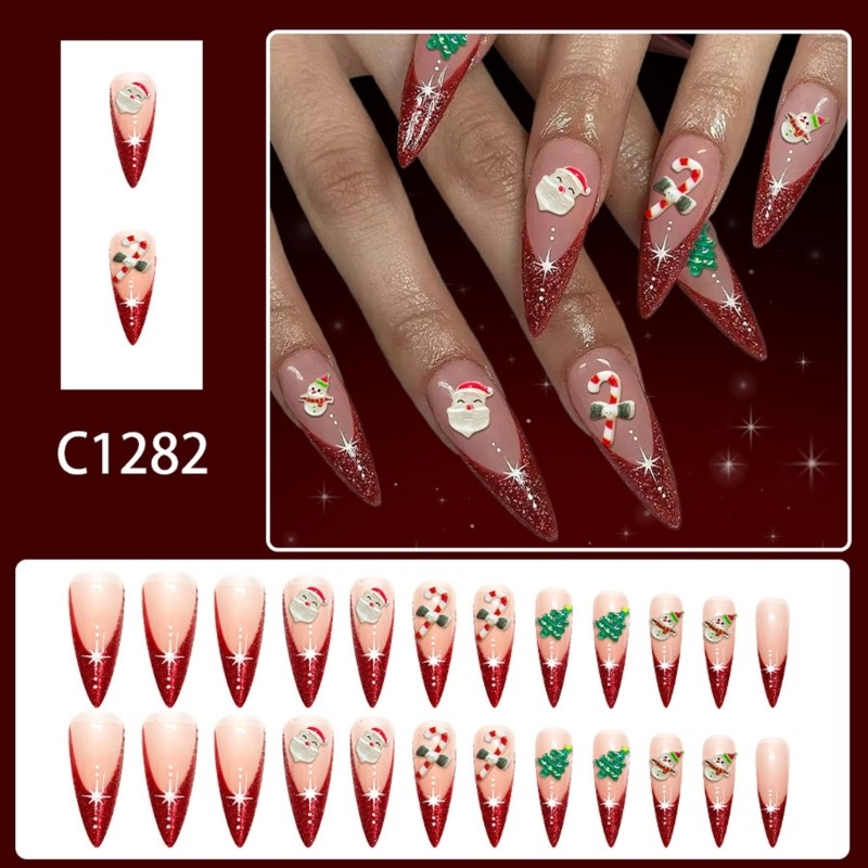 Celebratory Scintillate Unguis Art Set 24pcs Long Permanent Light Casual Fit