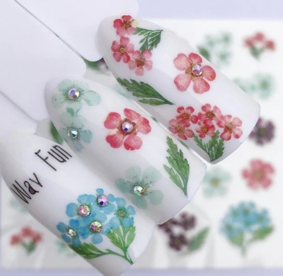 Flower, Floral Nail Art Water Decals DIY Nail (Group 1)