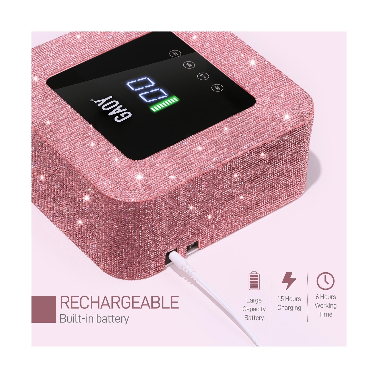 GAOY Cordless UV LED Nail Lamp for Gel Nails, Rechargeable UV L… FAST USA SHIP