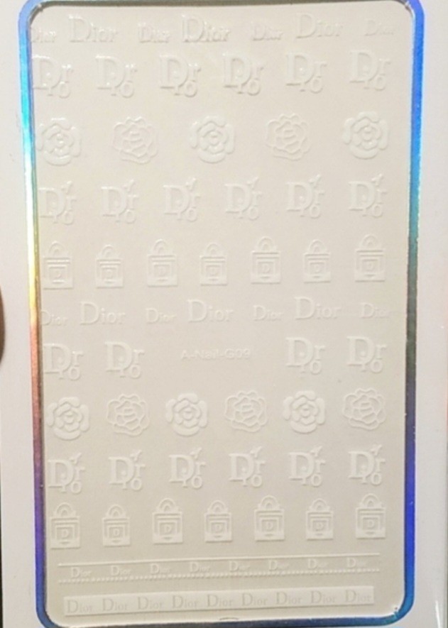 NWT NAIL ART DESIGN SELF-SEAL STICKERS SOLID WHITE GLOW-IN-THE-DARK N°10!