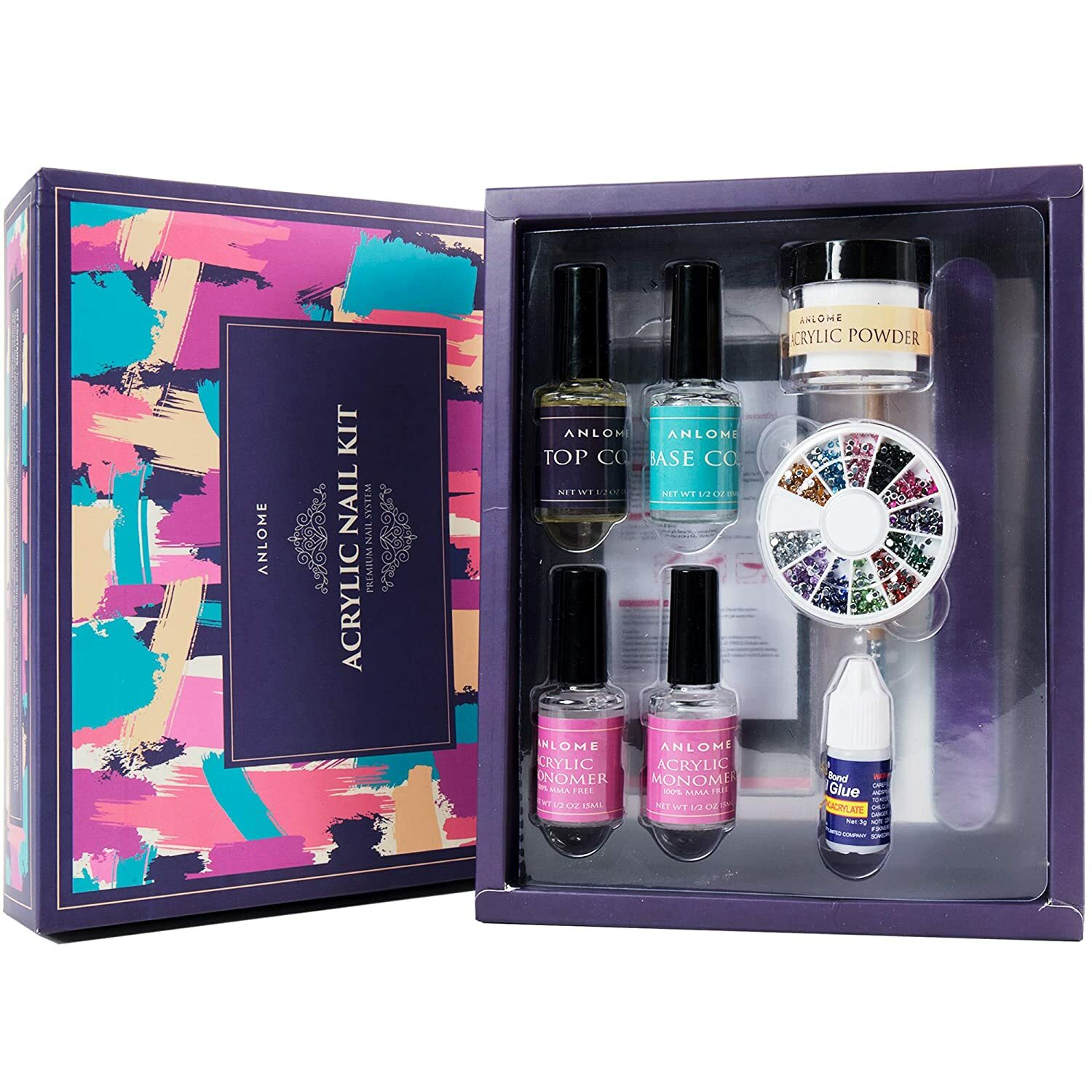 ANLOME ACRYLIC NAIL KIT PREMIUM NAIL SYSTEM read for contents SEALED nib