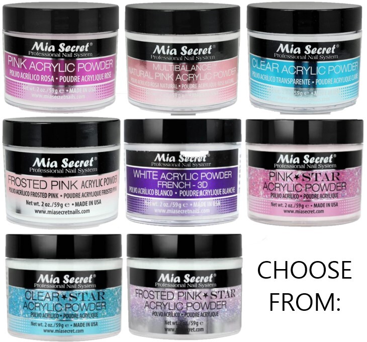 Mia Secret Professional Acrylic Nail Powder 2 oz – CHOOSE YOUR COLORS