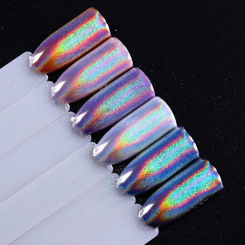 Unicorn Nail Holographic Powder Silver Rainbow Glitter Ultra Fine Sparkle Effect