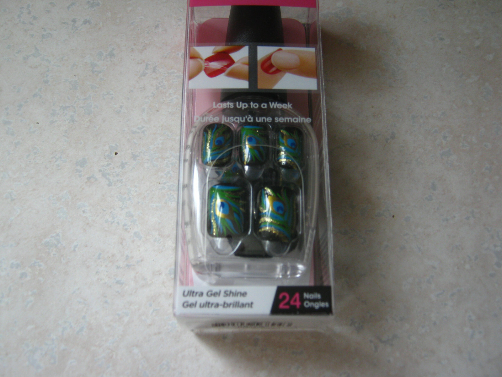 1 Impress SPACE CADET Press-On 24 Nails Peacock Green Blue Gold in Bottle 56894