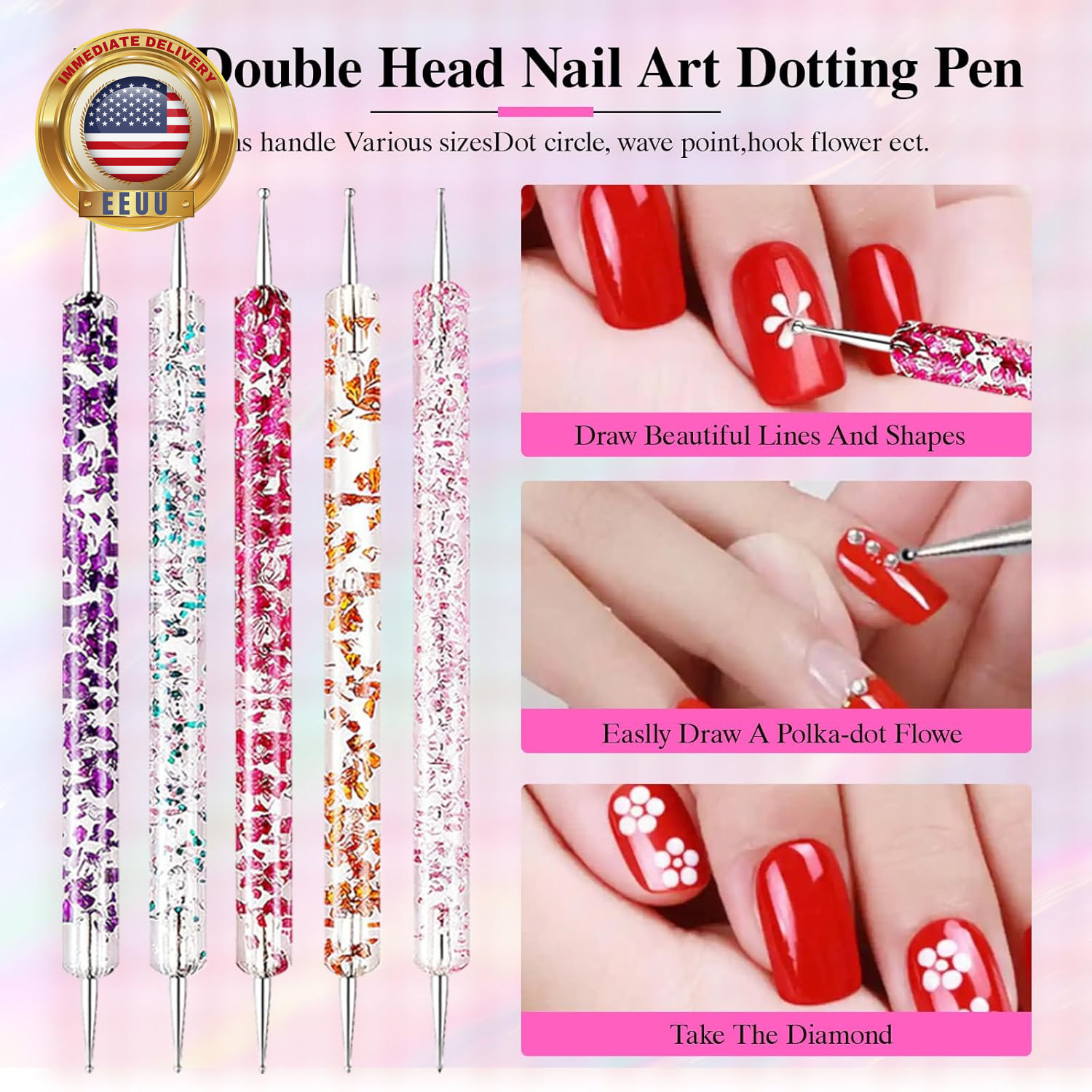 Nail Art Tools Set, Nail Art Kit for Beginners: 15 Professional Nail Brushes for