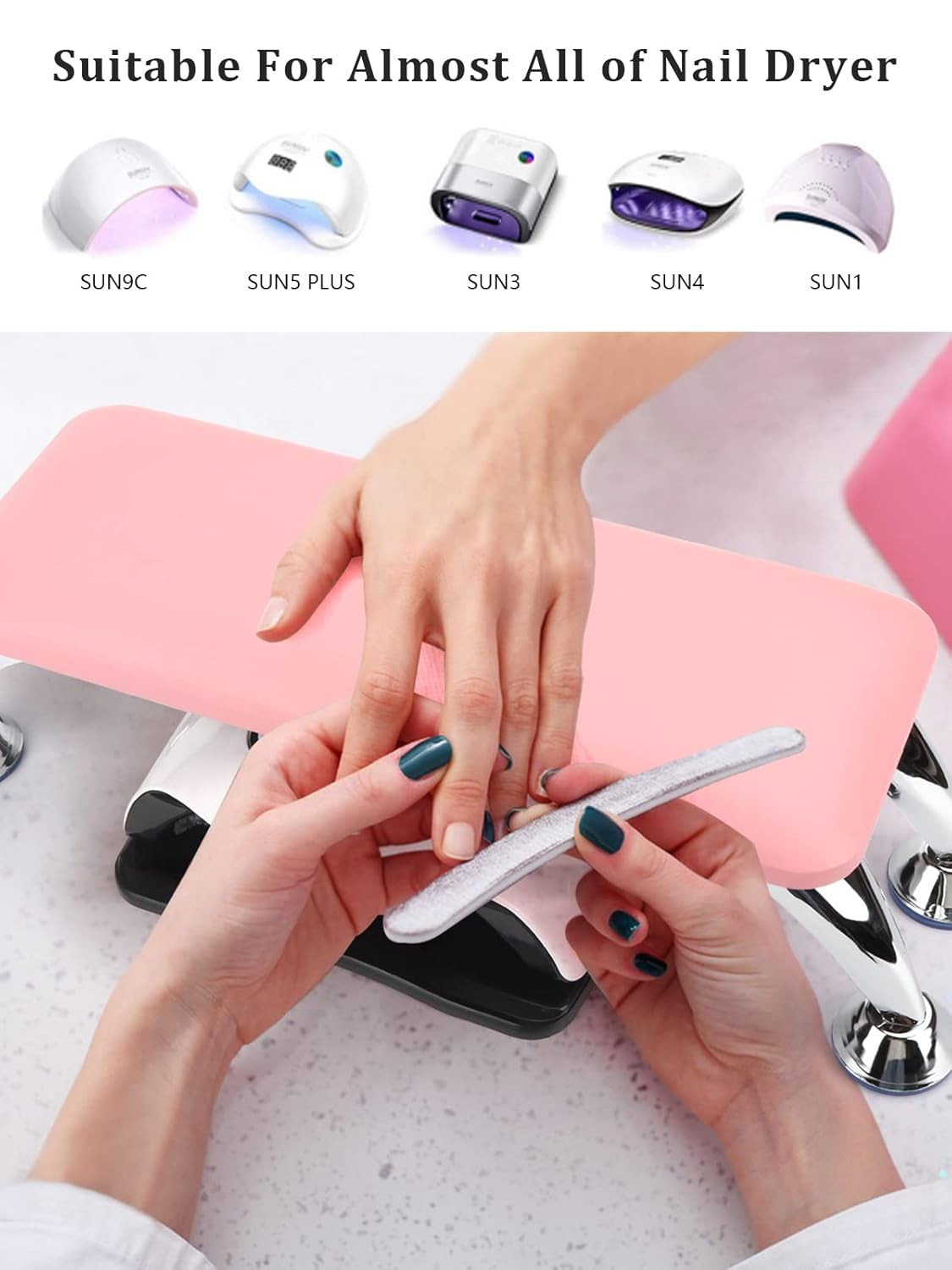 Big Arm Rest for Nails Cushion, Microfiber Leather Hand Rest for Nails Tech, Han