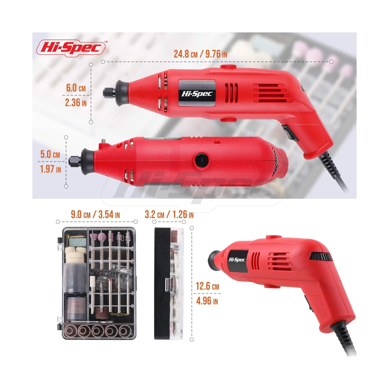 Hi-Spec 121pc 130W Corded Power Rotary Multi Tool Kit with Dremel C… Fast Ship