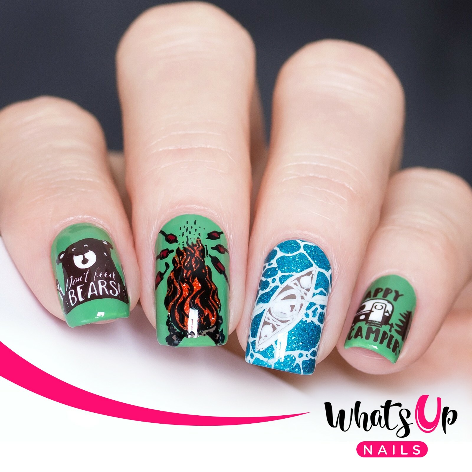 B070 Campfire Stories Stamping Plate For Stamped Nail Art Design