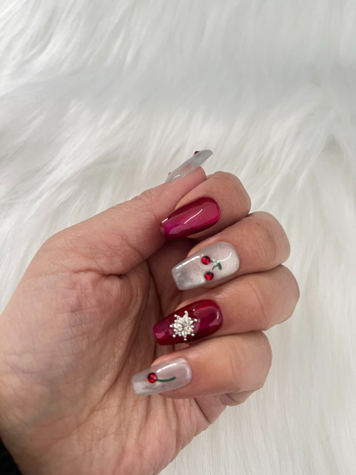 Handmade Happy Planet Glattering Mars Press On Nail, Luxury Nail Art