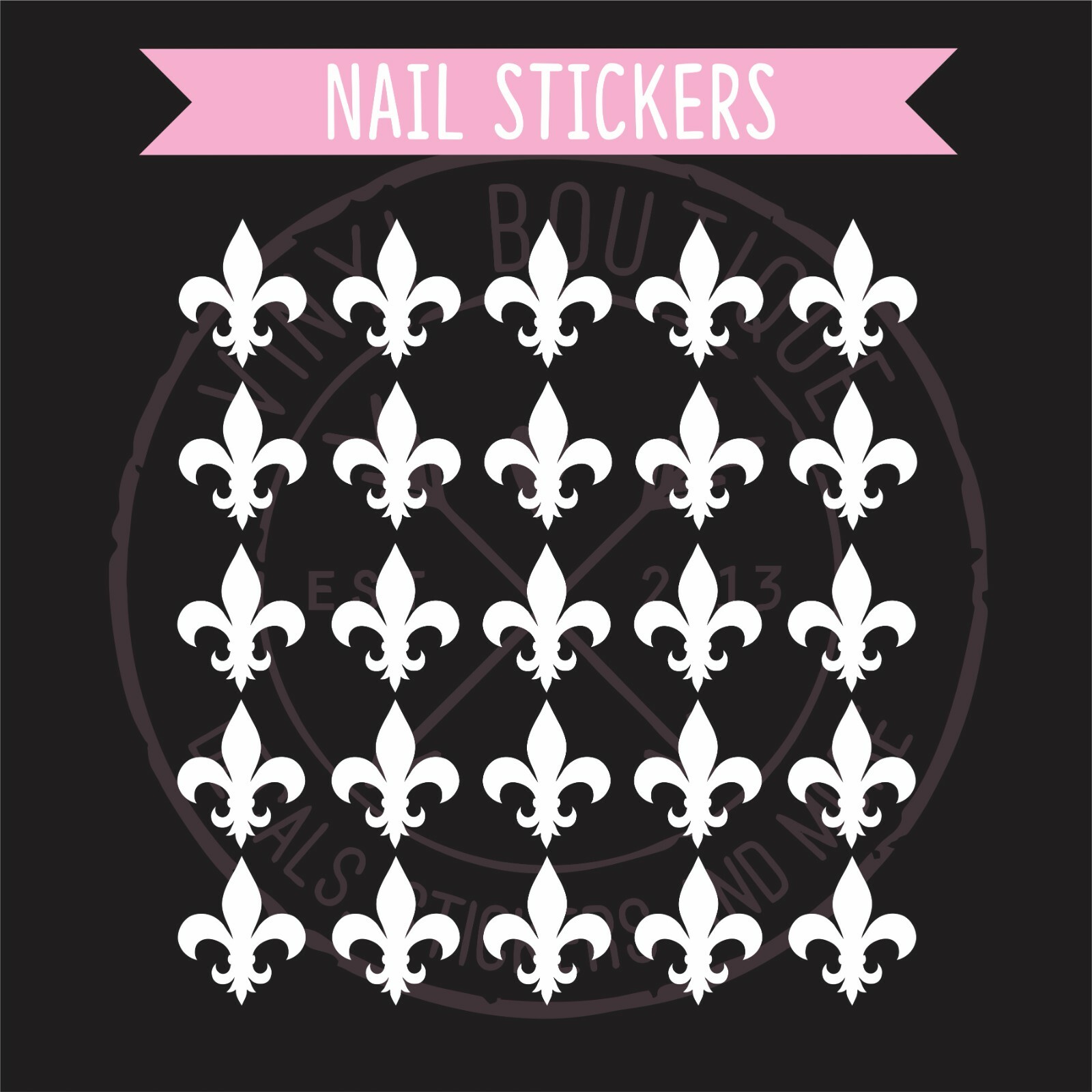 Fleur De Lis Fingernail Art Decal Stickers Nail Vinyls