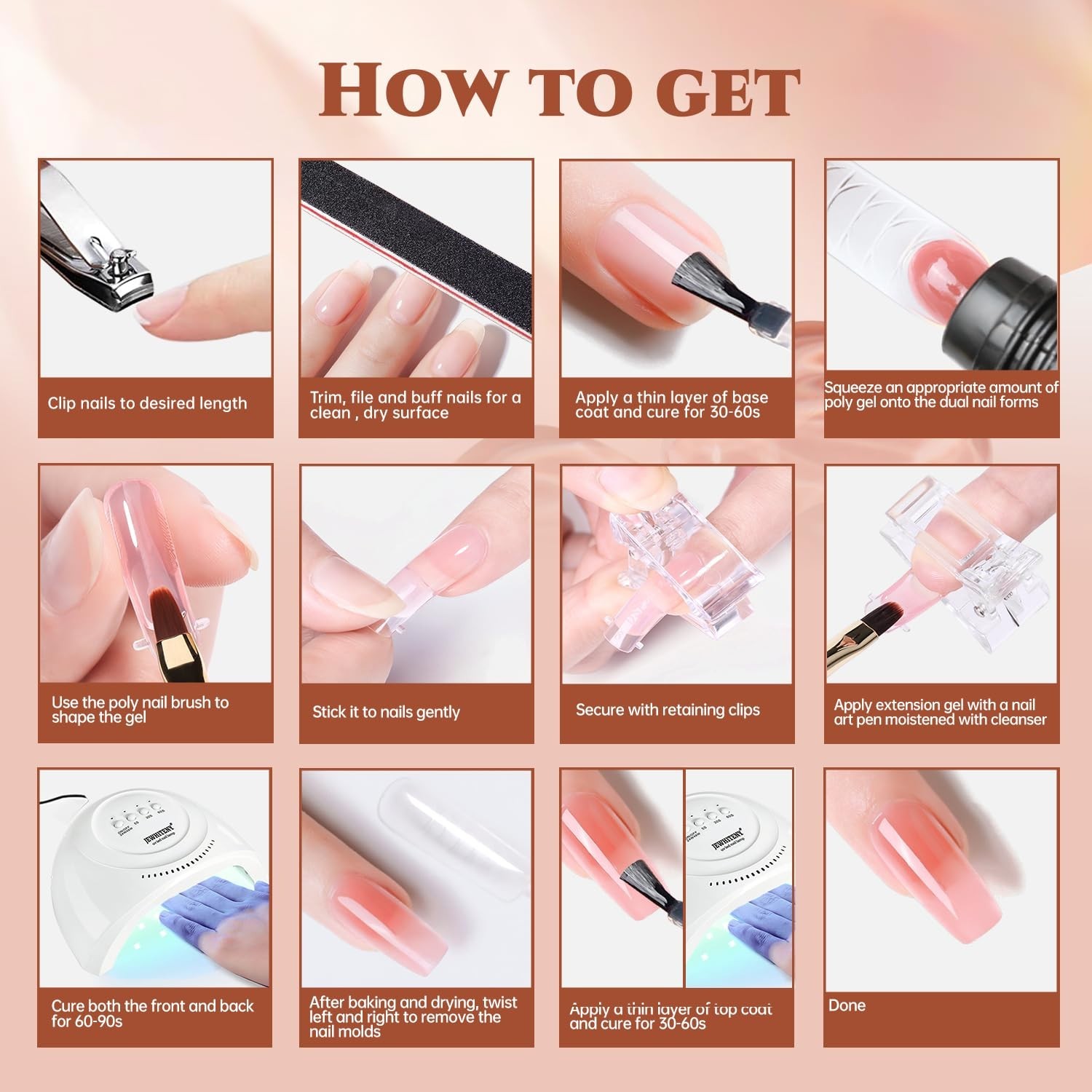 All-in-One 14 Color Poly Gel Nail Kit with Drill & Lamp – Effortless Nail Art