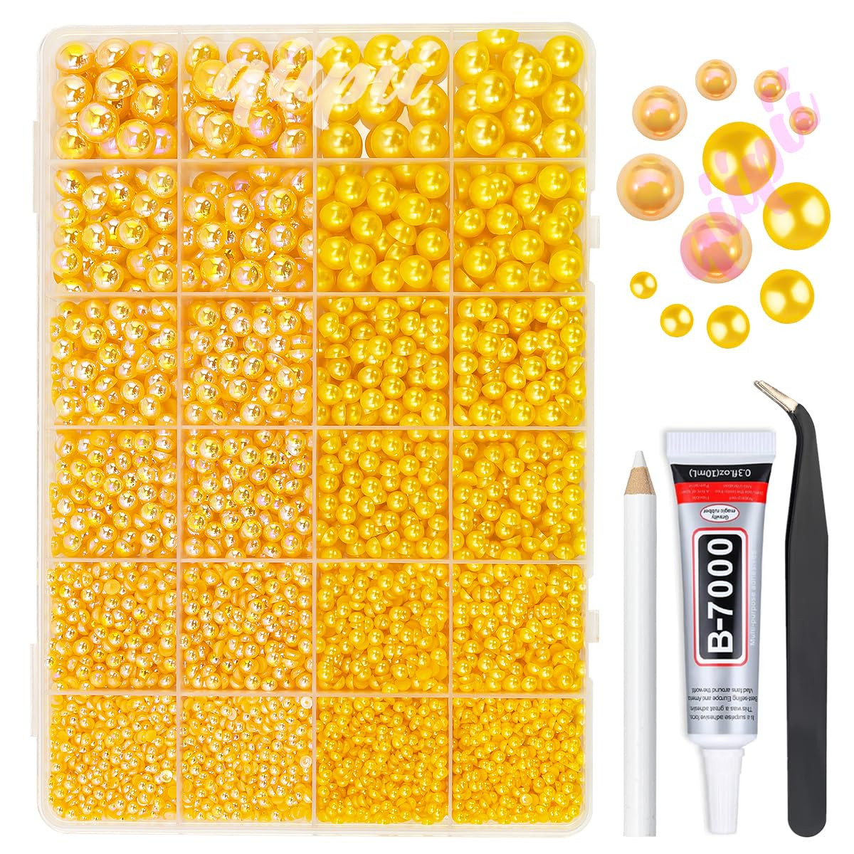 Pure White Flatback Pearls W B7000 Jewelry Glue for Bedazzling Crafting 3/4/5/6/