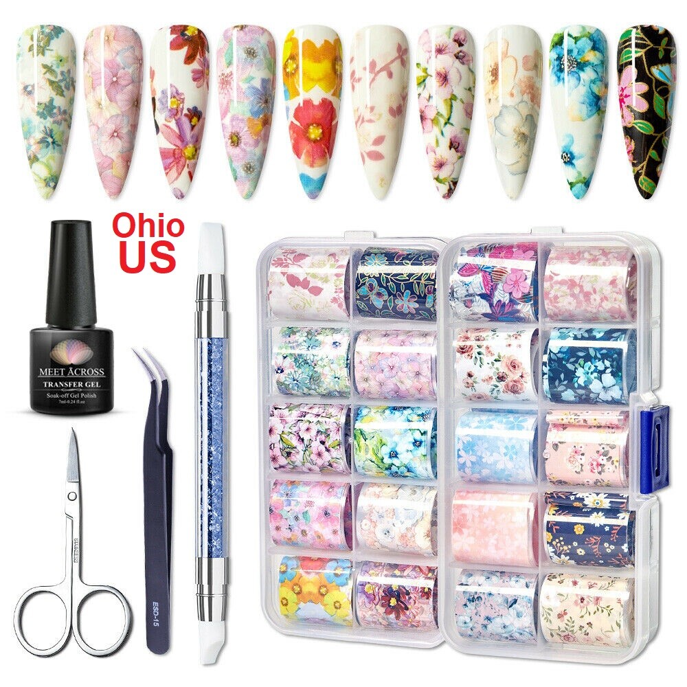 Meet Across Nail Art 6pcs Set Gel Transfer Foil Kit Starry Sky