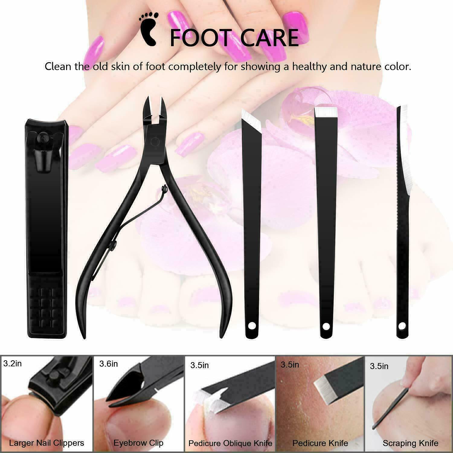 Men Women Manicure Pedicure Set Finger Toe Nail Clippers Scissors Grooming Kit