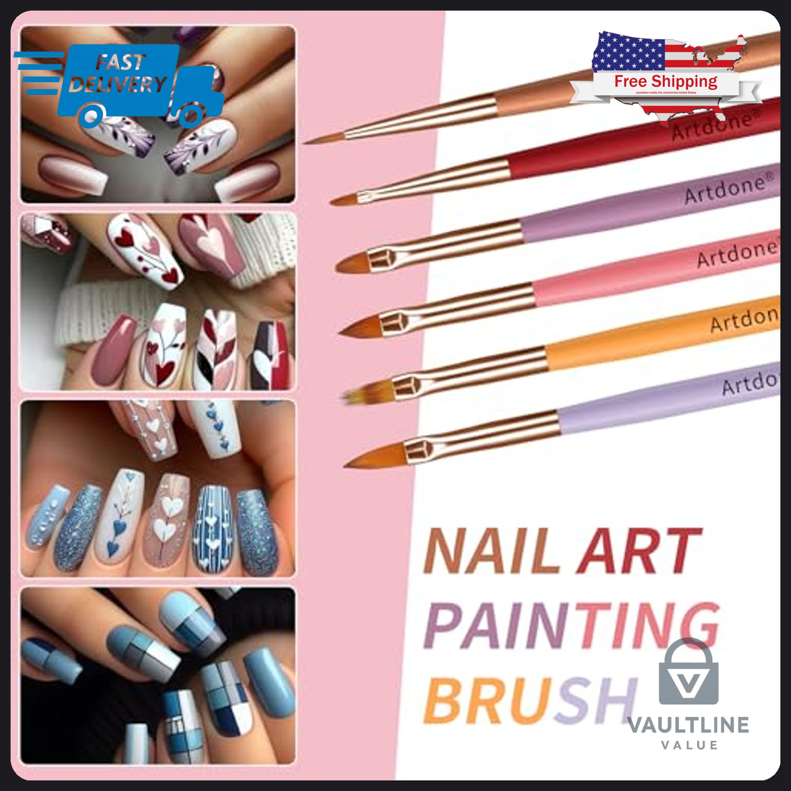 12 Piece Artdone Nail Art Brush and Dotting Tool Set for Manicure Design