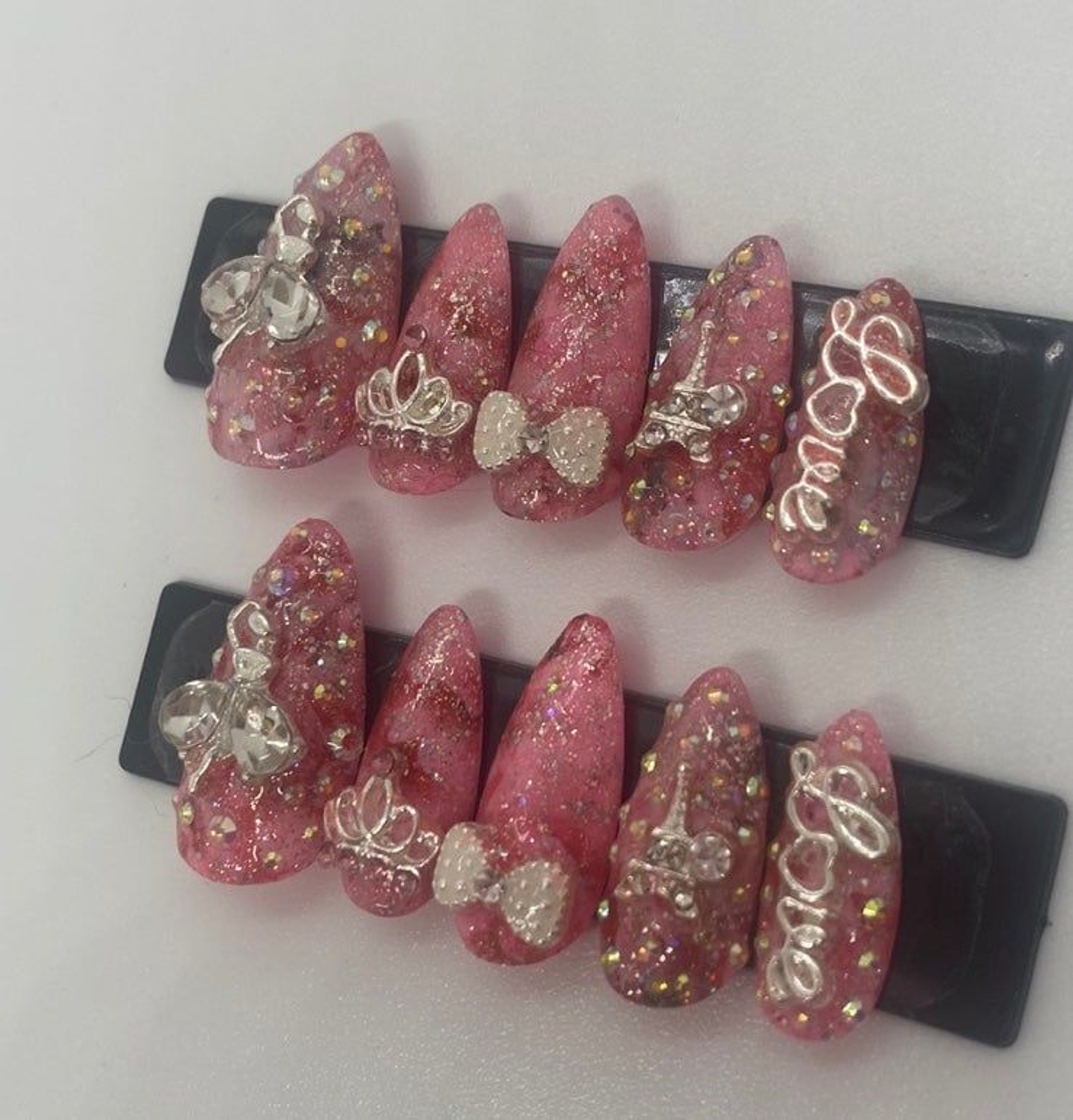 Love Pink Ballerina Almond Press On Nails