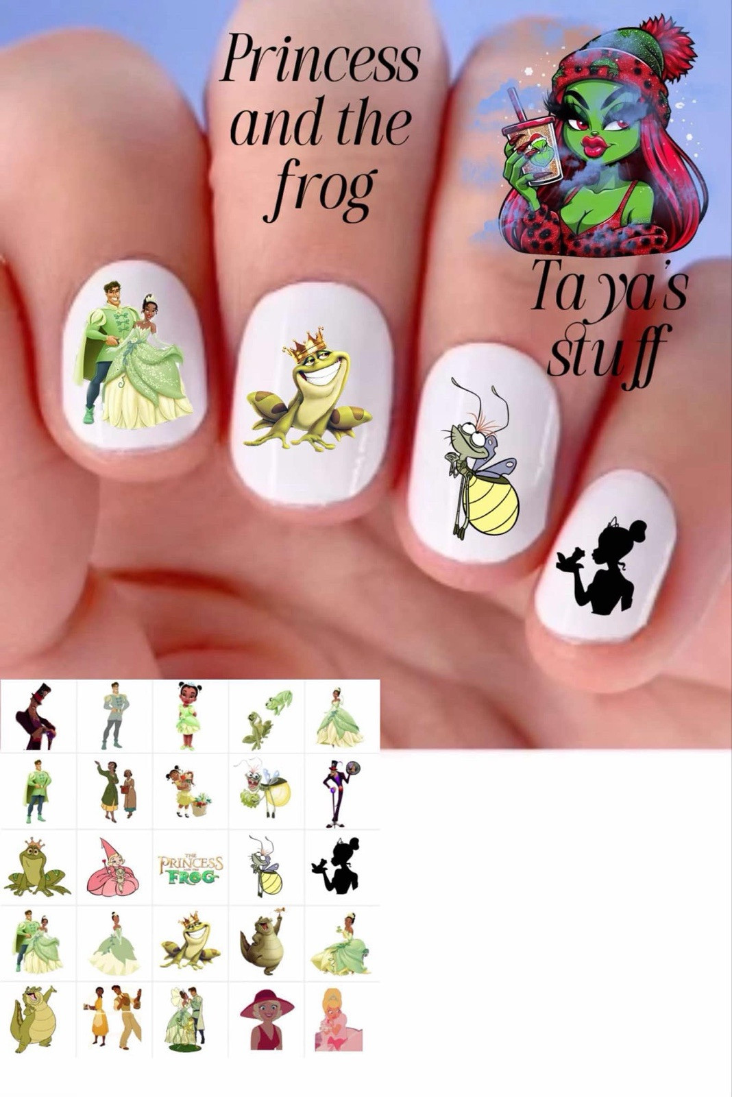 Princess And The Frog Waterslide Decals Finger Nail, Instructions (set of 50) SS