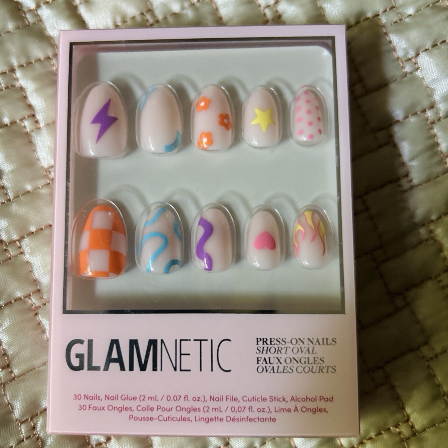 Glamnetic Press On Nails | Short Oval | Wild Child | Modern 30 Count