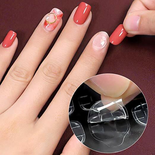 Double Sided Nail Adhesive Tabs Clear Glue Stickers for Press On Nails Reusable