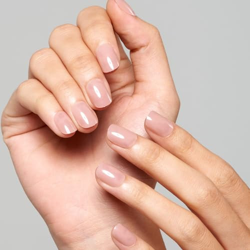 Press on Nails Extra Short Squoval, Spring Summer Nude Jelly Apricot Elegance