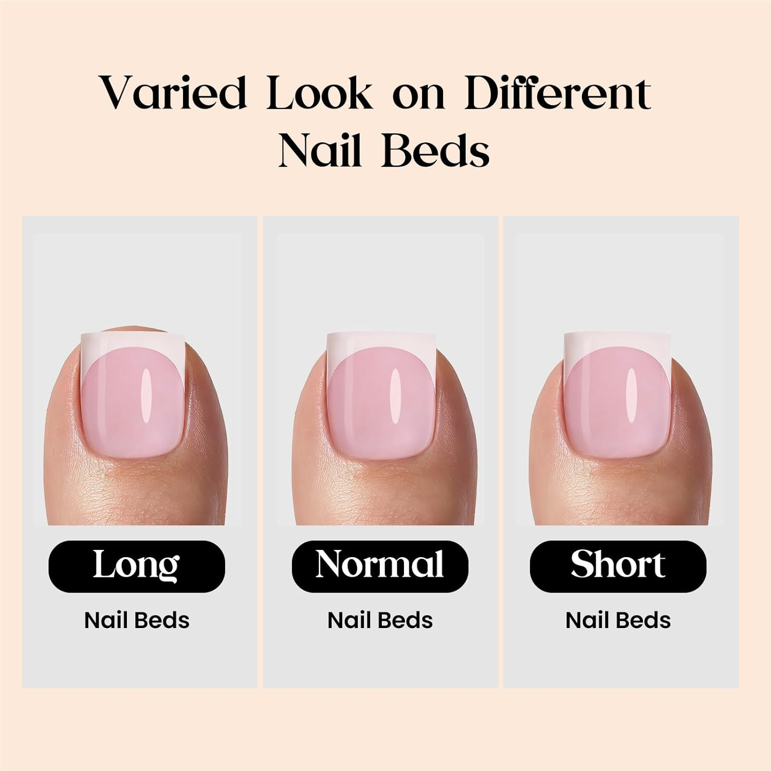 X Press French Tip Toenails – Charm French | Glossy Pink Short Square Press on T