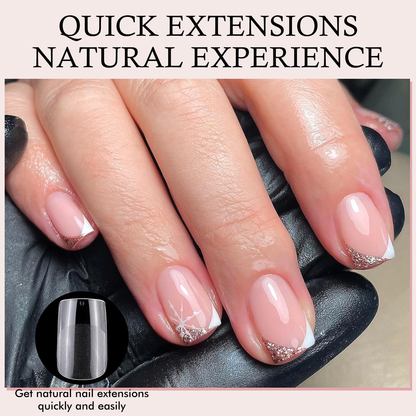 Lifextol 300pc Square Nail Tips Short Fake Nails for Press on Nails Clear Acr…