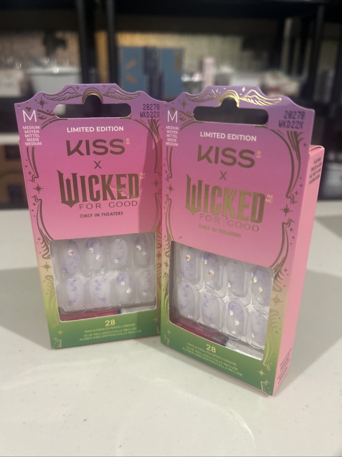 Lot of (2) Kiss Wicked For Good Nail Sets Bubble of Brilliance
