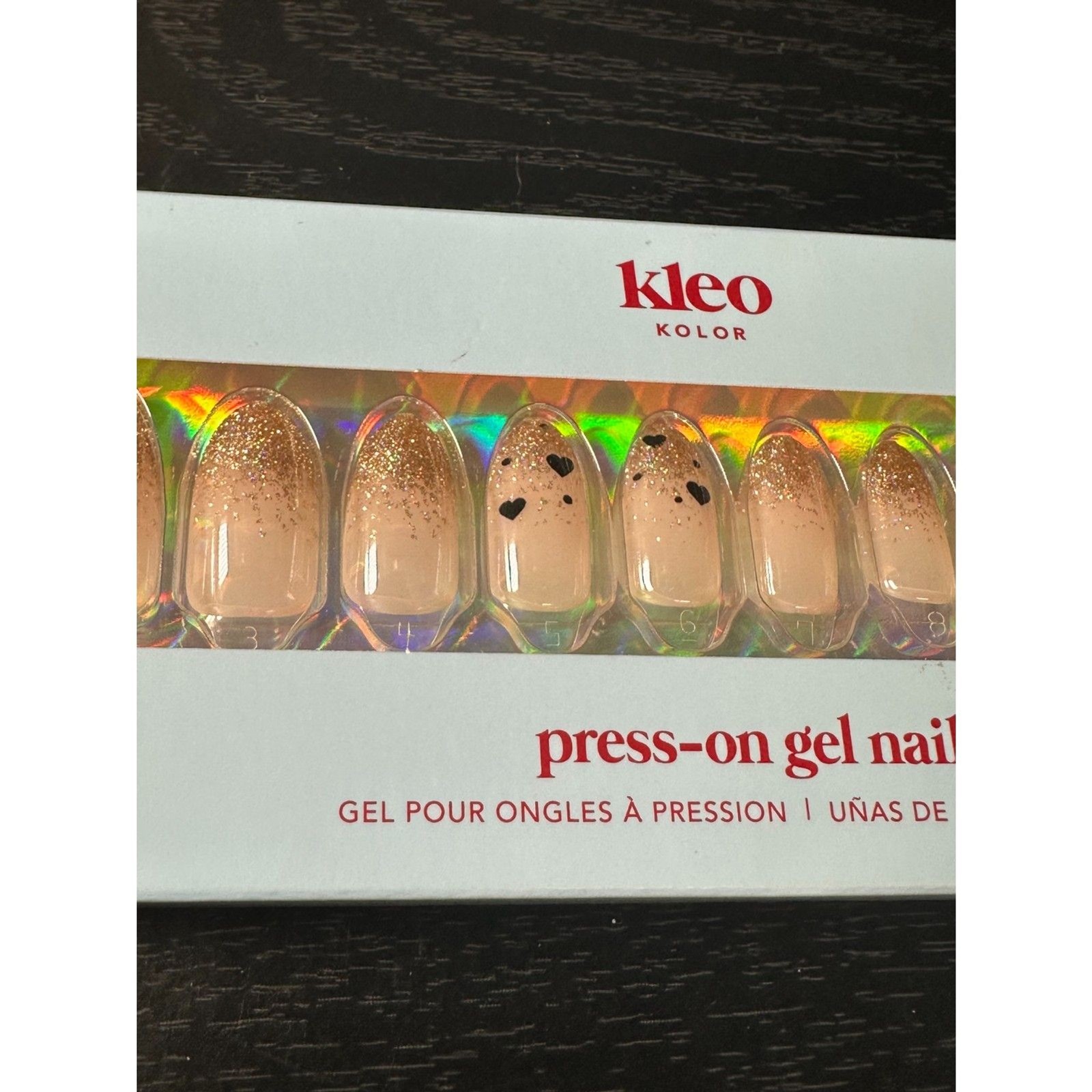 Kleo Kolor Press-On Gel Nails – Golden Heart – Free Shipping