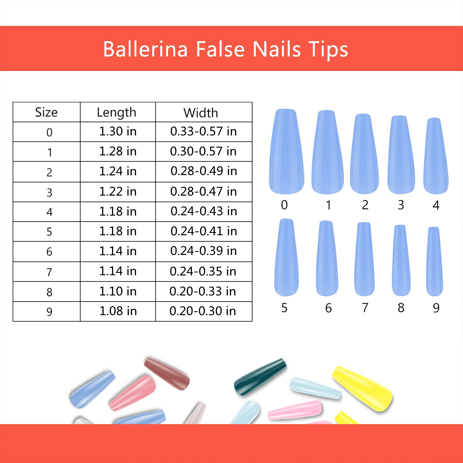 100PCS Fake Nails Wearable Colorful Designs Press Long Ballerina Coffin False US