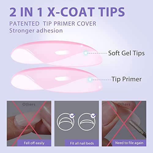 XCOATTIPS Natural Nail Tips – Christmas Short Square Press On Nails B-S Square