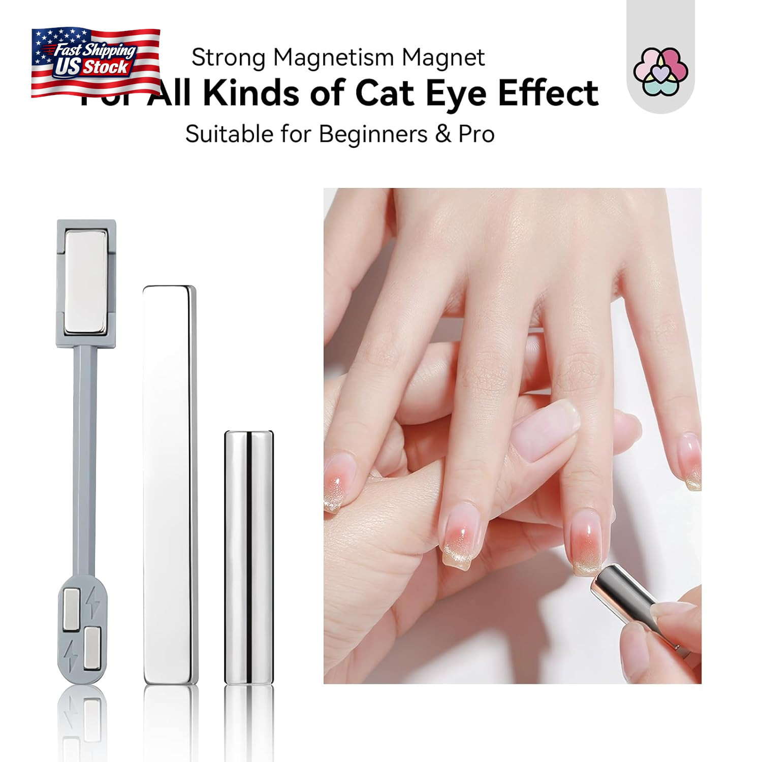 SAVILAND Cat Eye Magnet for Nails: 9PCS Cat Eye Gel Nail Polish Magnet Nail Art