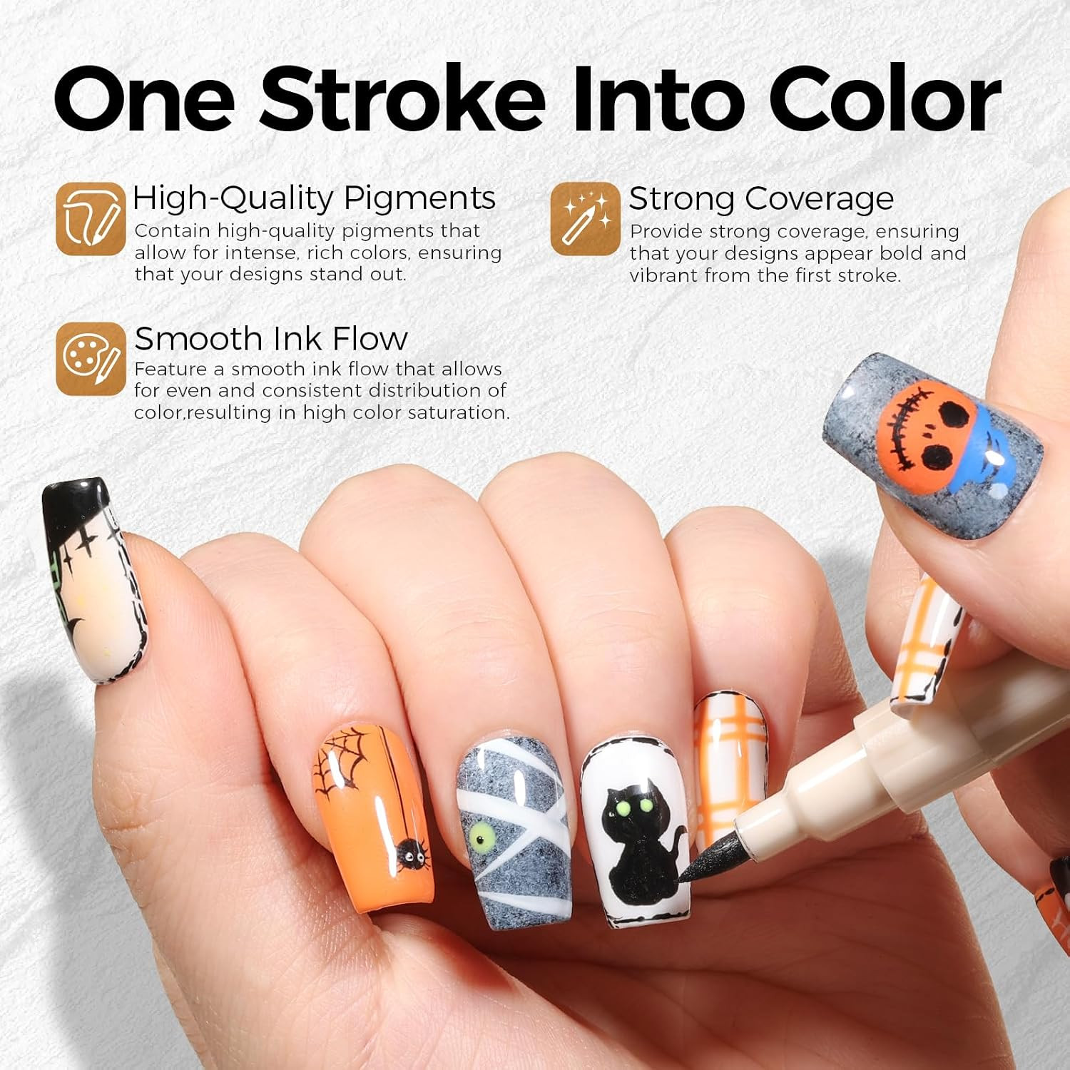 Nail Art Pens,24 Colors 0.7Mm 3D Nail Markerpens for Women | Quick-Dryings, Nail