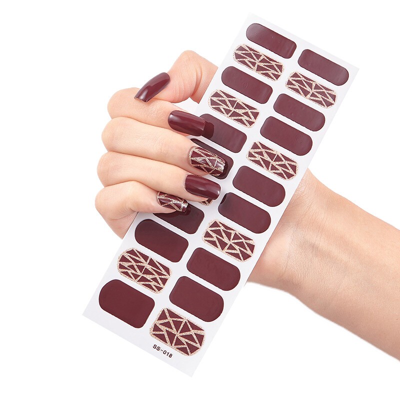 22Tips Nail Art Stickers Self-Adhesive DIY Stylish Nail Wraps Full Cover Sticker